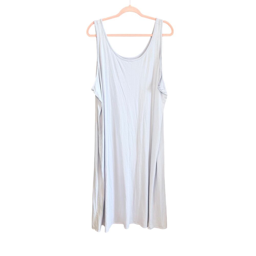 j. jill sleep plus size 3X long night gown dress ice blue cotton blend soft cozy